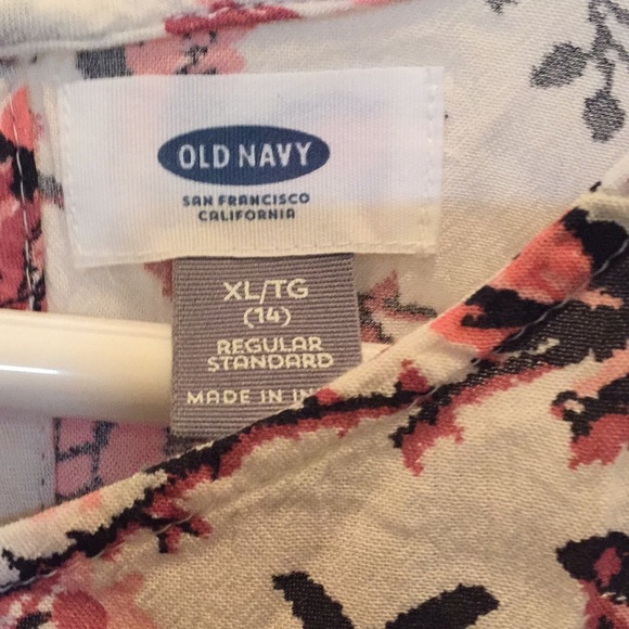 XS S 14 Girls 3/4 White Floral Boho Print Top - Picture 6 of 12